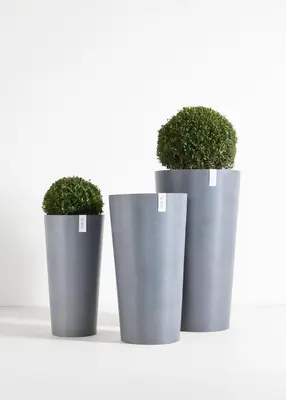 Ecopots kunststof bloempot amsterdam hoog 34x66 cm donkergrijs     - afbeelding 3