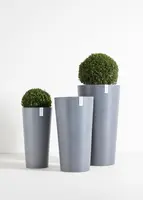 Ecopots kunststof bloempot amsterdam hoog 34x66 cm donkergrijs     - afbeelding 3