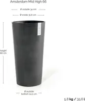Ecopots kunststof bloempot amsterdam hoog 34x66 cm donkergrijs     - afbeelding 4