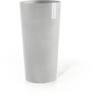 Ecopots kunststof bloempot amsterdam hoog 34x66 cm witgrijs     - afbeelding 1