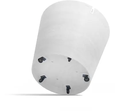 Ecopots kunststof bloempot amsterdam met wielen 100x88.7 cm puurwit     - afbeelding 3