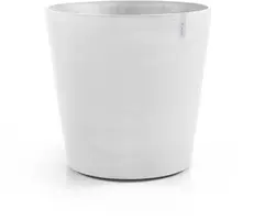 Ecopots kunststof bloempot amsterdam met wielen 60x56 cm puurwit     - afbeelding 1