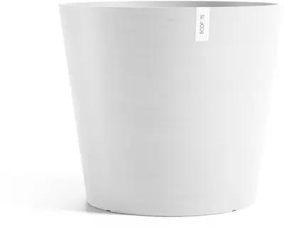 Ecopots kunststof bloempot amsterdam met wielen 70x61.3 cm puurwit     - afbeelding 1