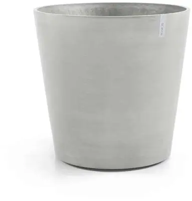 Ecopots kunststof bloempot amsterdam met wielen 80x74.2 cm wit grijs     - afbeelding 1