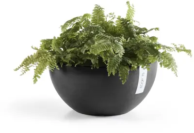 Ecopots kunststof bloempot brussels 25x12 cm donkergrijs     - afbeelding 5