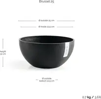 Ecopots kunststof bloempot brussels 25x12 cm donkergrijs     - afbeelding 3
