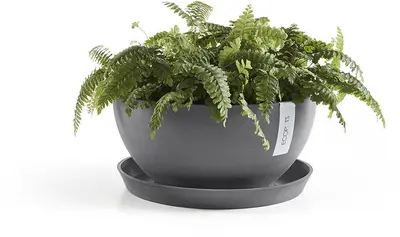 Ecopots kunststof bloempot brussels 30x14.8 cm grijs     - afbeelding 4