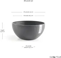 Ecopots kunststof bloempot brussels 30x14.8 cm grijs     - afbeelding 3
