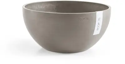 Ecopots kunststof bloempot brussels 30x14 cm taupe     - afbeelding 1