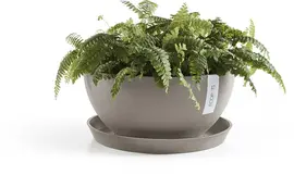 Ecopots kunststof bloempot brussels 30x14 cm taupe     - afbeelding 4