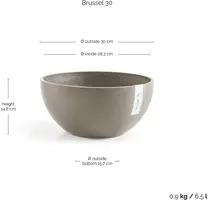 Ecopots kunststof bloempot brussels 30x14 cm taupe     - afbeelding 3