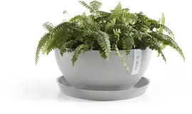 Ecopots kunststof bloempot brussels 30x14 cm witgrijs     - afbeelding 4