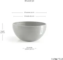 Ecopots kunststof bloempot brussels 30x14 cm witgrijs     - afbeelding 3
