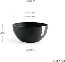 Ecopots kunststof bloempot brussels 35x16.5 cm donkergrijs     - afbeelding 3