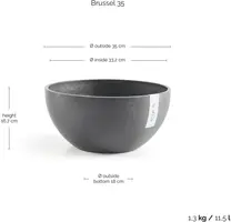 Ecopots kunststof bloempot brussels 35x16.5 cm grijs     - afbeelding 3
