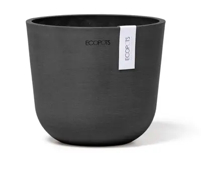 Ecopots kunststof bloempot oslo 16x13.7 cm donkergrijs - afbeelding 1