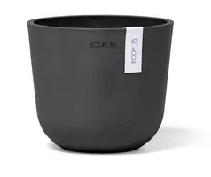 Ecopots kunststof bloempot oslo 16x13.7 cm donkergrijs - afbeelding 1