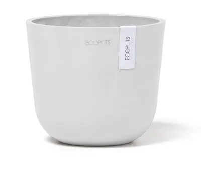 Ecopots kunststof bloempot oslo 16x13.7 cm puurwit - afbeelding 1