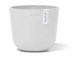 Ecopots kunststof bloempot oslo 16x13.7 cm puurwit - afbeelding 1