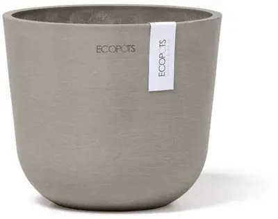 Ecopots kunststof bloempot oslo 16x13.7 cm taupe, taupe     - afbeelding 1