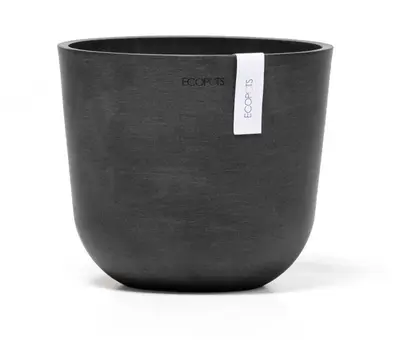 Ecopots kunststof bloempot oslo 19x16.5 cm donkergrijs - afbeelding 1