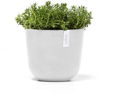 Ecopots kunststof bloempot oslo 19x16.5 cm puurwit - afbeelding 6
