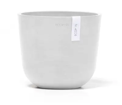 Ecopots kunststof bloempot oslo 19x16.5 cm puurwit - afbeelding 4
