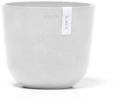 Ecopots kunststof bloempot oslo 19x16.5 cm puurwit - afbeelding 1