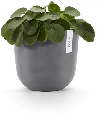 Ecopots kunststof bloempot oslo 25x21.8 cm grijs - afbeelding 2