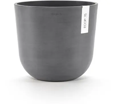Ecopots kunststof bloempot oslo 25x21.8 cm grijs - afbeelding 1