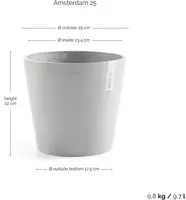 Ecopots kunststof bloempot oslo 25x21.8 cm puurwit - afbeelding 9