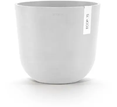 Ecopots kunststof bloempot oslo 25x21.8 cm puurwit - afbeelding 1