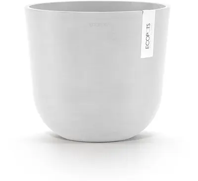 Ecopots kunststof bloempot oslo 25x21.8 cm puurwit - afbeelding 6