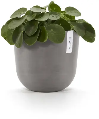 Ecopots kunststof bloempot oslo 25x21.8 cm taupe - afbeelding 2