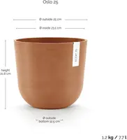 Ecopots kunststof bloempot oslo 25x21.8 cm terracotta - afbeelding 3