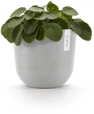 Ecopots kunststof bloempot oslo 25x21.8 cm witgrijs - afbeelding 2