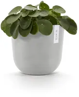 Ecopots kunststof bloempot oslo 25x21.8 cm witgrijs - afbeelding 2