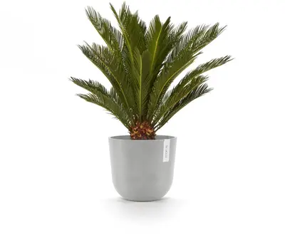 Ecopots kunststof bloempot oslo 25x21.8 cm witgrijs - afbeelding 5