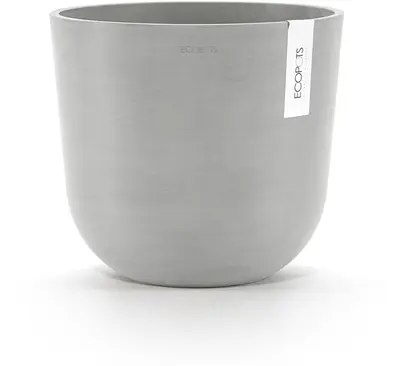 Ecopots kunststof bloempot oslo 25x21.8 cm witgrijs - afbeelding 1