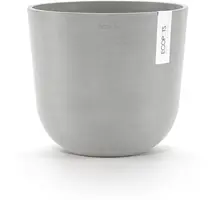 Ecopots kunststof bloempot oslo 25x21.8 cm witgrijs - afbeelding 1