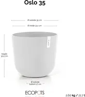 Ecopots kunststof bloempot oslo 35x30.5 cm puurwit - afbeelding 8