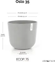 Ecopots kunststof bloempot oslo 35x30.5 cm witgrijs - afbeelding 7