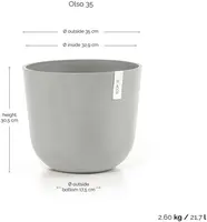 Ecopots kunststof bloempot oslo 35x30.5 cm witgrijs - afbeelding 3