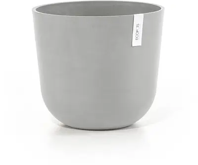 Ecopots kunststof bloempot oslo 35x30.5 cm witgrijs - afbeelding 1