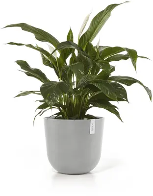 Ecopots kunststof bloempot oslo 45x39.2 cm witgrijs - afbeelding 2
