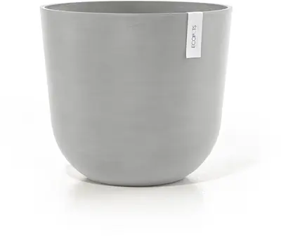 Ecopots kunststof bloempot oslo 45x39.2 cm witgrijs - afbeelding 1