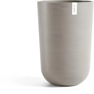 Ecopots kunststof bloempot oslo hoog 35x51.5 cm taupe - afbeelding 1