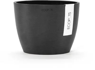 Ecopots kunststof bloempot stockholm 16.2x12 cm donkergrijs     - afbeelding 1
