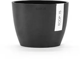 Ecopots kunststof bloempot stockholm 16.2x12 cm donkergrijs     - afbeelding 1