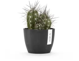 Ecopots kunststof bloempot stockholm 16.2x12 cm donkergrijs     - afbeelding 4
